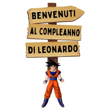 Sagoma in MDF Dragon Ball Z Goku con frecce - 85 cm con supporto