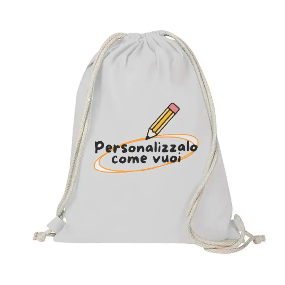 Sacca Zaino in cotone personalizzabile con immagine e testo