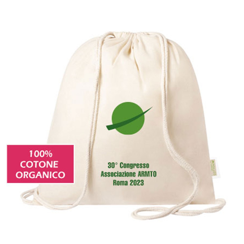 Sacca Zaino in cotone personalizzabile con immagine e testo