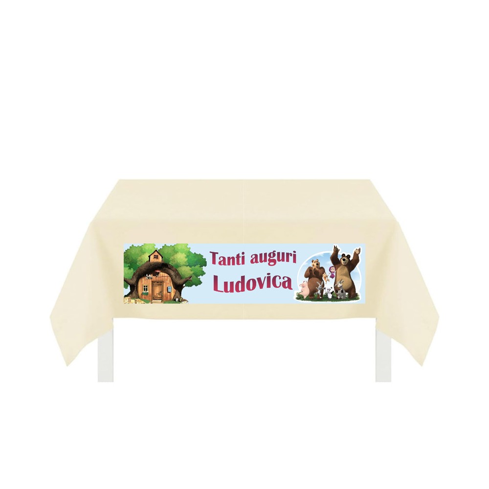 Tovaglia TNT con stampa personalizzabile Masha e Orso