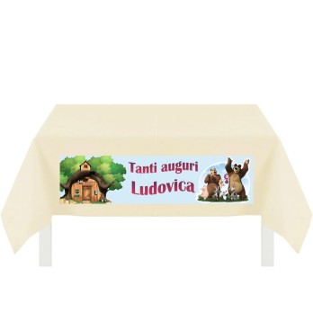 Tovaglia TNT con stampa personalizzabile Masha e Orso