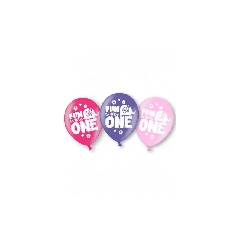 6 PALLONCINI IN LATTICE 1 ANNO WILD GIRL PRIMO COMPLEANNO BAMBINA BIMBA FESTA