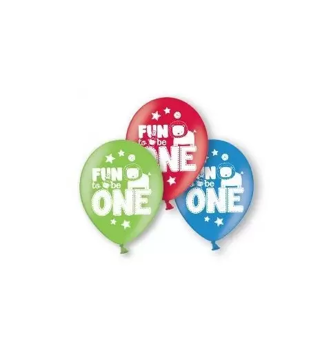 6 PALLONCINI COMPLEANNO 1 ANNO WILD BOY PRIMO COMPLEANNO BAMBINO BIMBO PARTY 