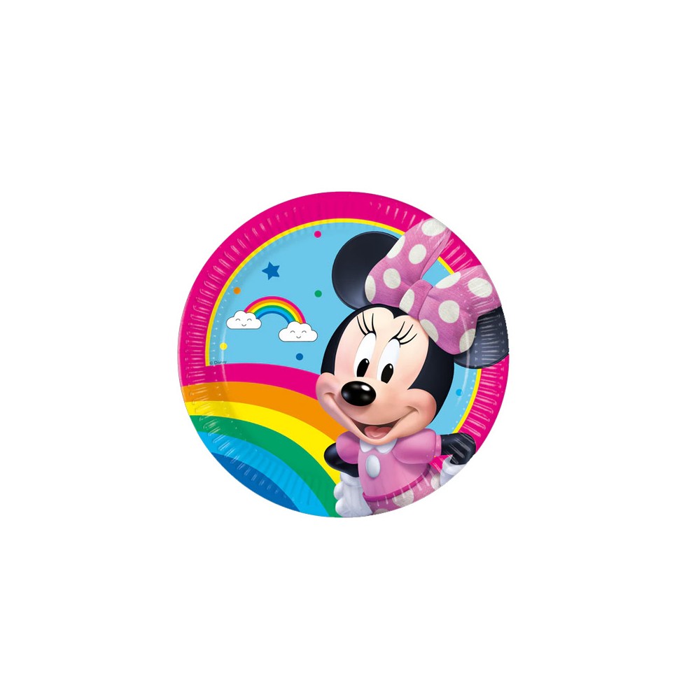 Piatti dessert 23 cm FSC PLASTIC FREE Minnie Rainbow Make Me Smile 8 pz