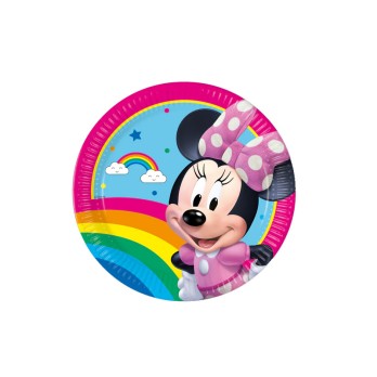 Piatti dessert 23 cm FSC PLASTIC FREE Minnie Rainbow Make Me Smile 8 pz