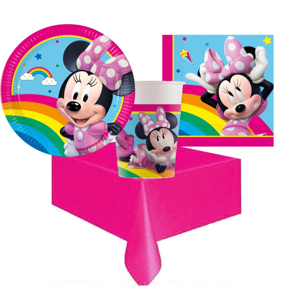 KIT 21 MINNIE + TOVAGLIA E PALLONCINI FUCSIA