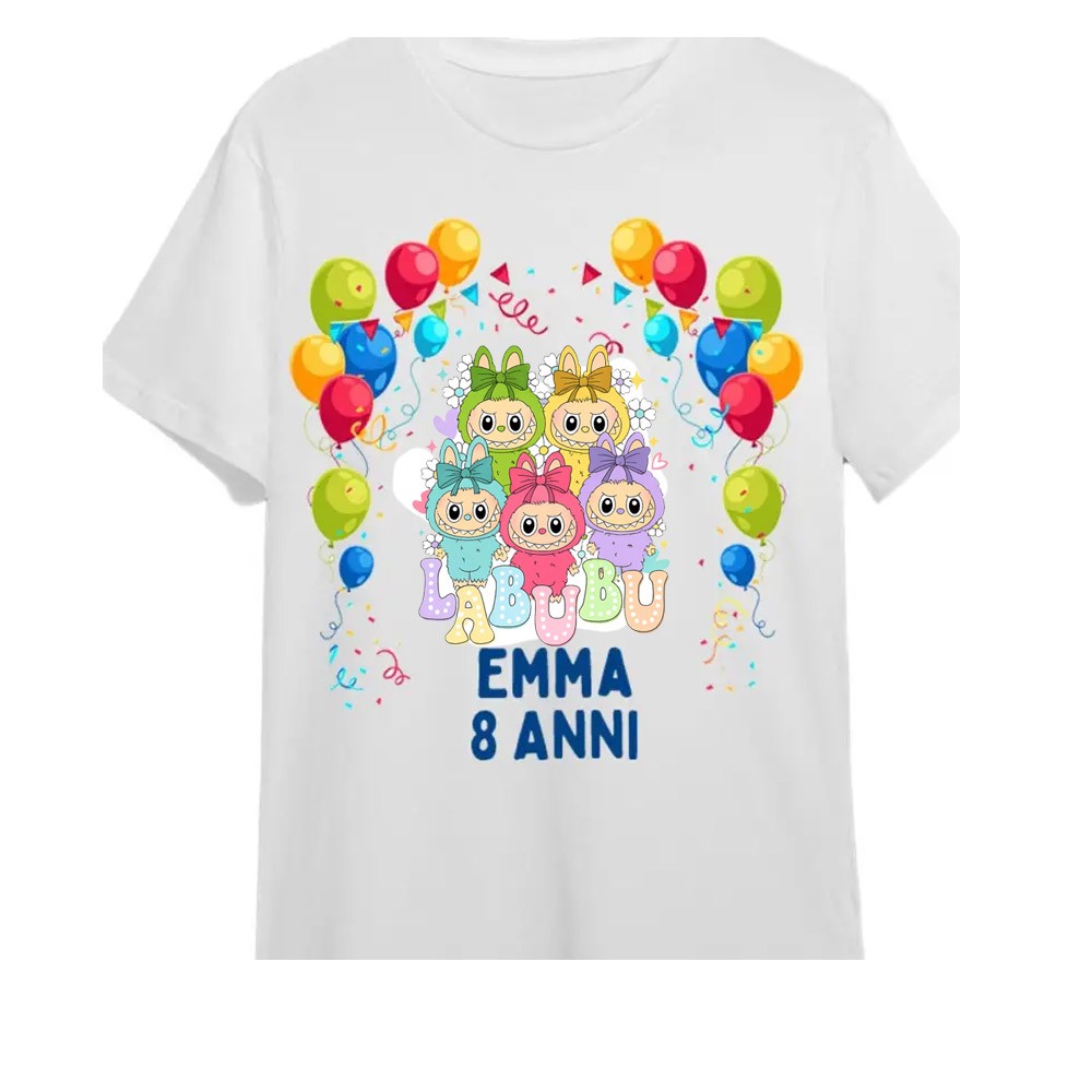 Maglietta personalizzata per festa compleanno Labubu