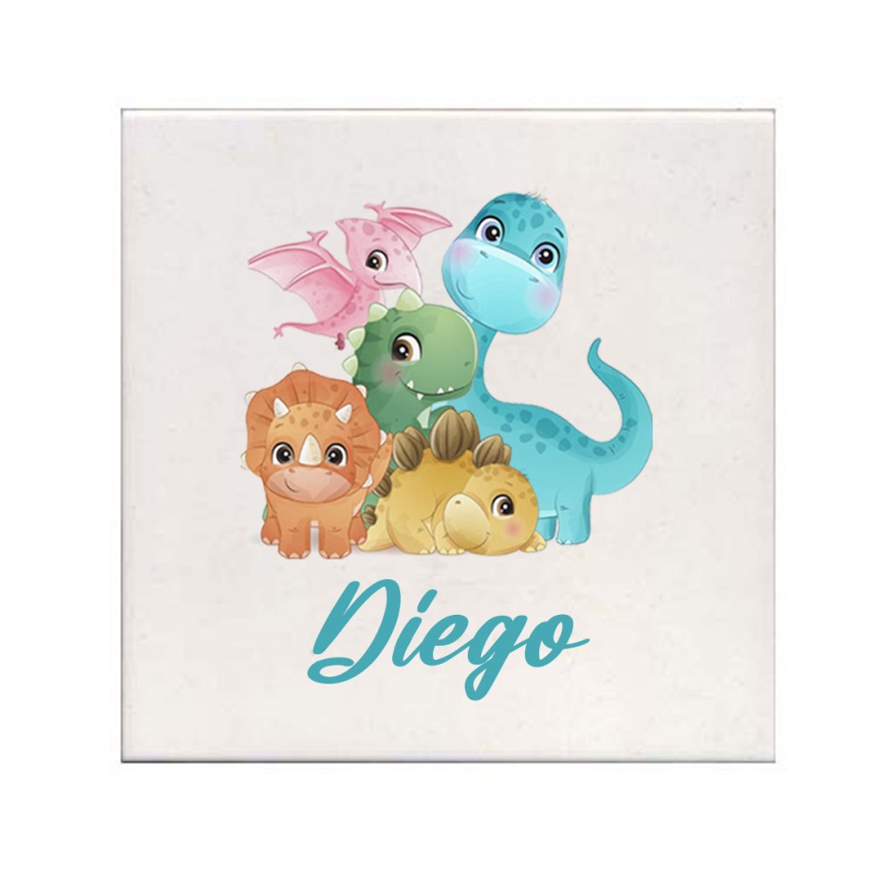 Mattonella magnete Baby Dino Personalizzabile 10 pz