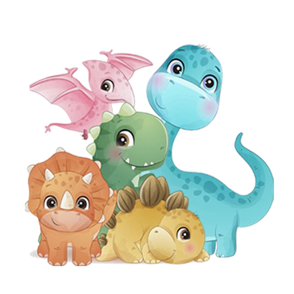 Sagoma in MDF Baby dino Dinosauri - 50 cm con supporto