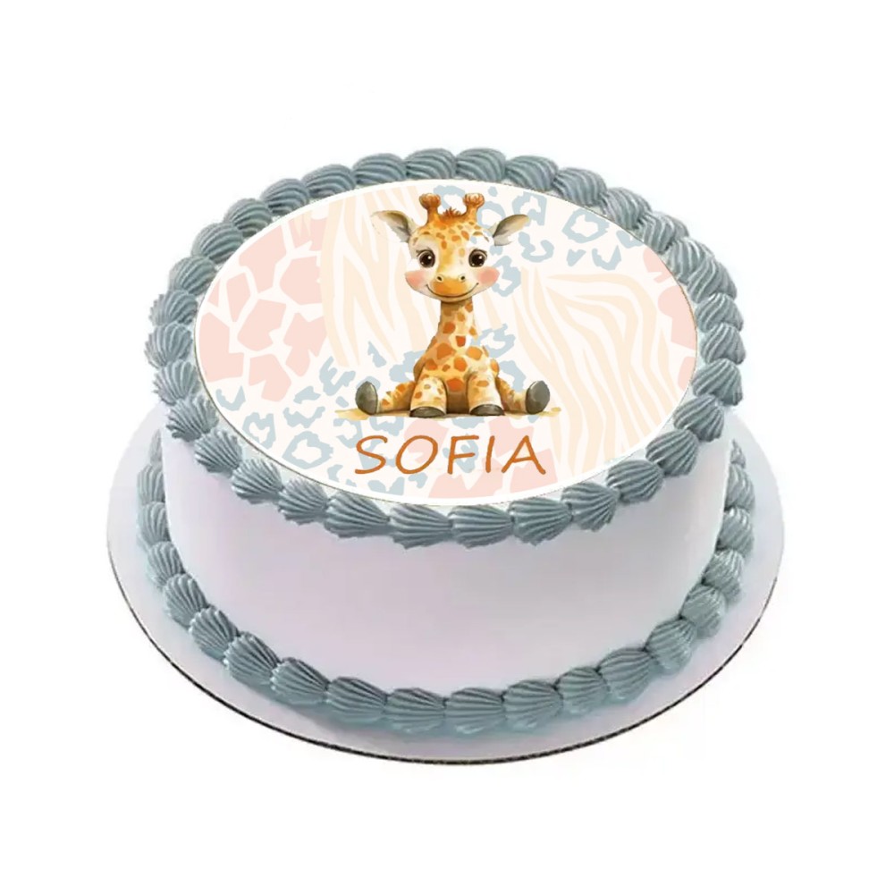 Cialda Giraffa tonda personalizzabile