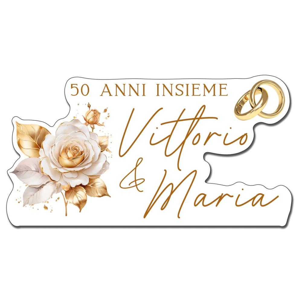 Scritta MDF 50 anni nozze d'oro anniversario personalizzabile