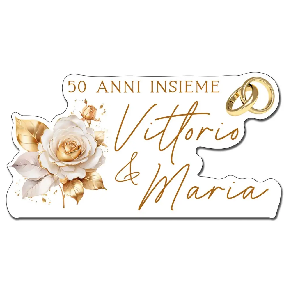 Scritta MDF 50 anni nozze d'oro anniversario personalizzabile
