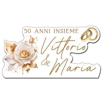 Scritta MDF 50 anni nozze d'oro anniversario personalizzabile