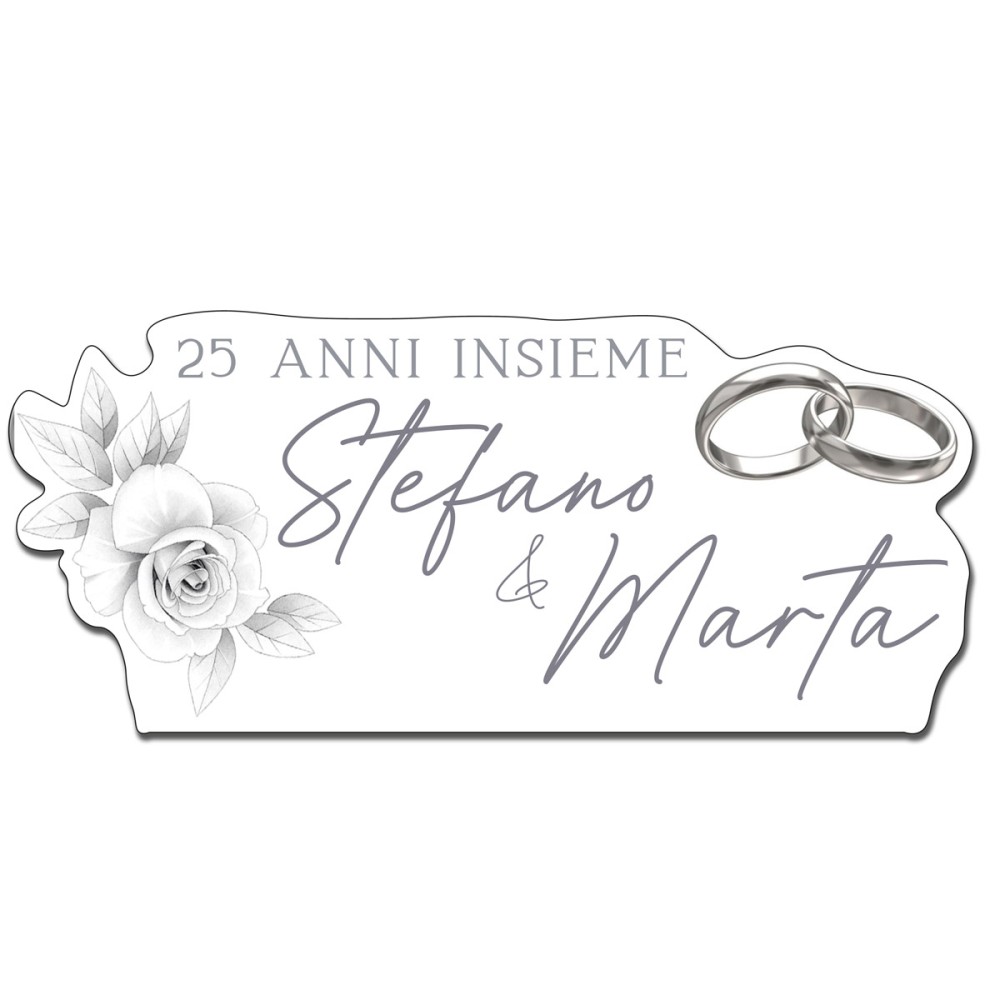 Scritta MDF 25 anni nozze d'argento anniversario personalizzabile