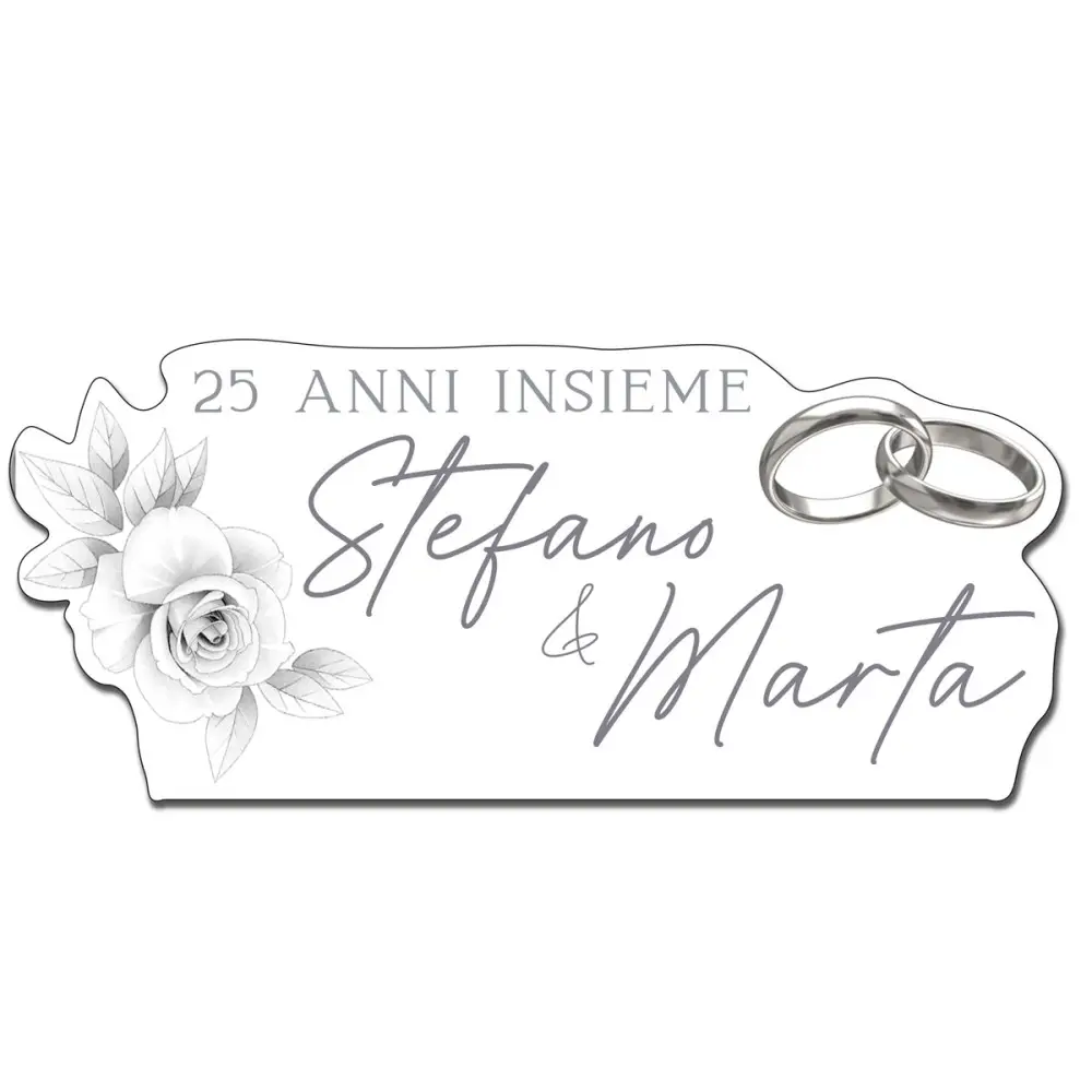 Scritta MDF 25 anni nozze d'argento anniversario personalizzabile