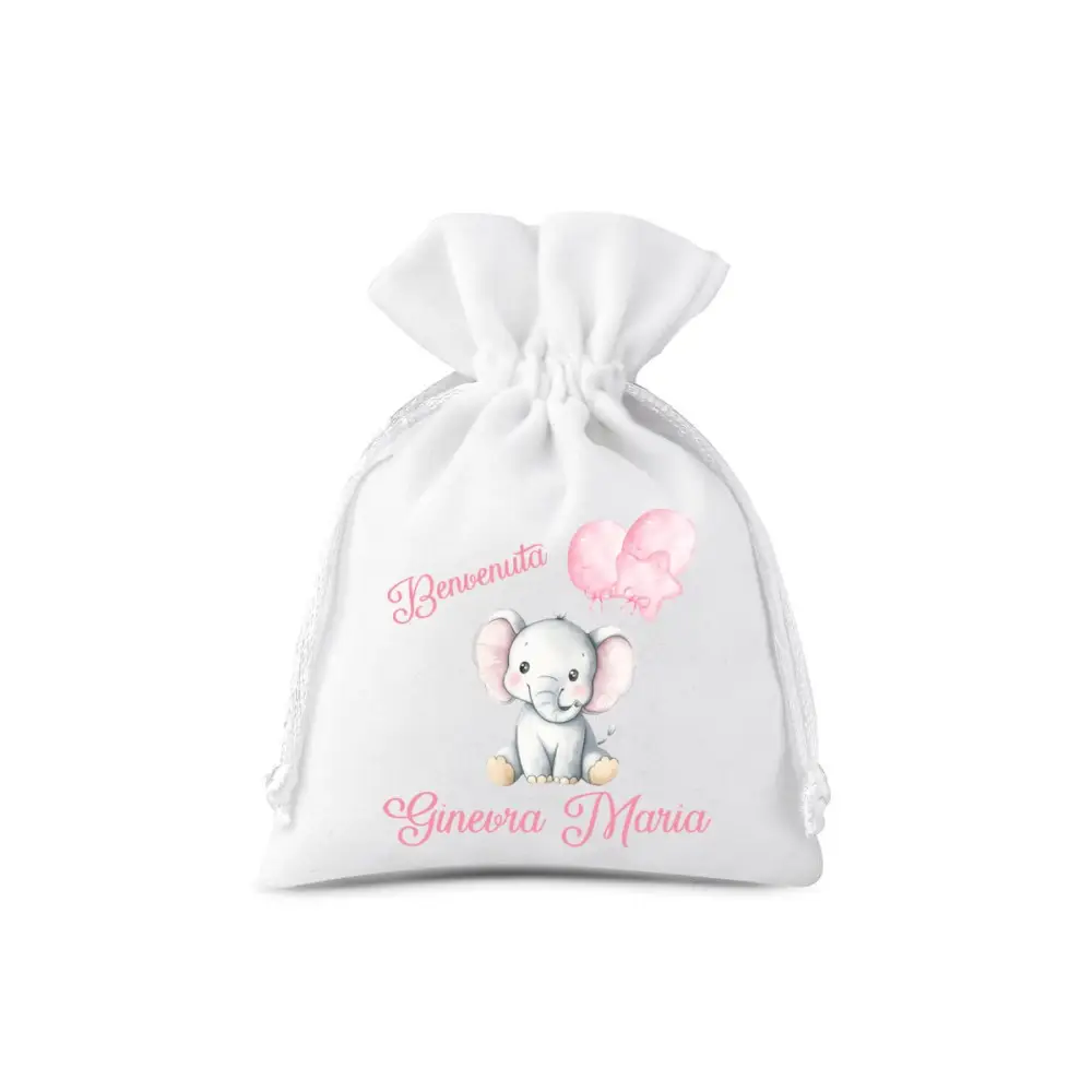 10 Sacchetti Elefantina con palloncini personalizzabili