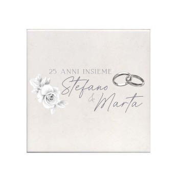 Mattonelle magnete 25 anni nozze d'argento personalizzabile 10 pz