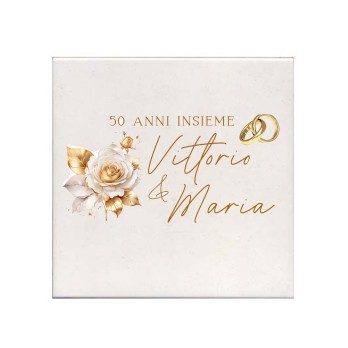 Mattonelle magnete 50 anni nozze d'oro personalizzabile 10 pz