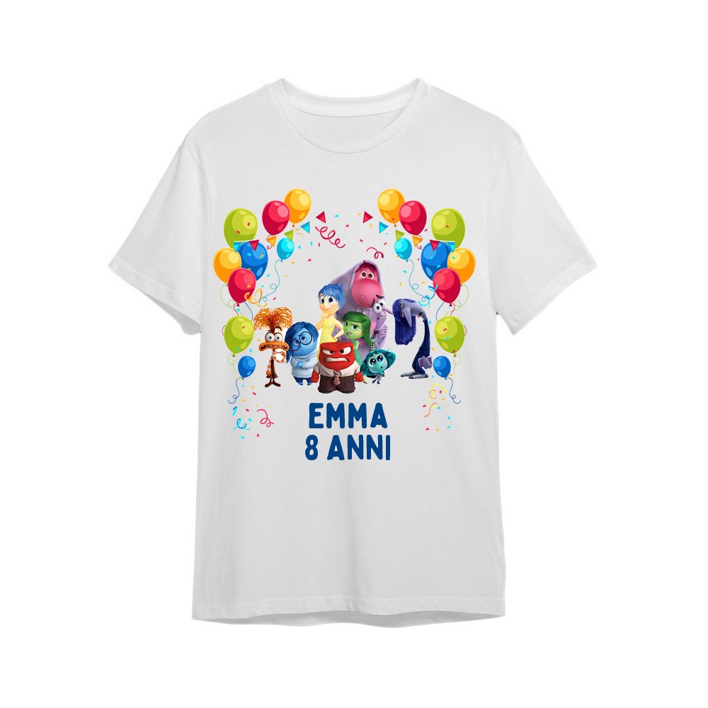 Maglietta personalizzata per festa compleanno Inside out