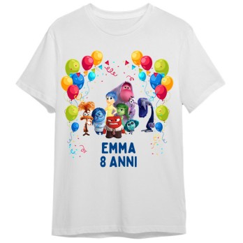 Maglietta personalizzata per festa compleanno Inside out