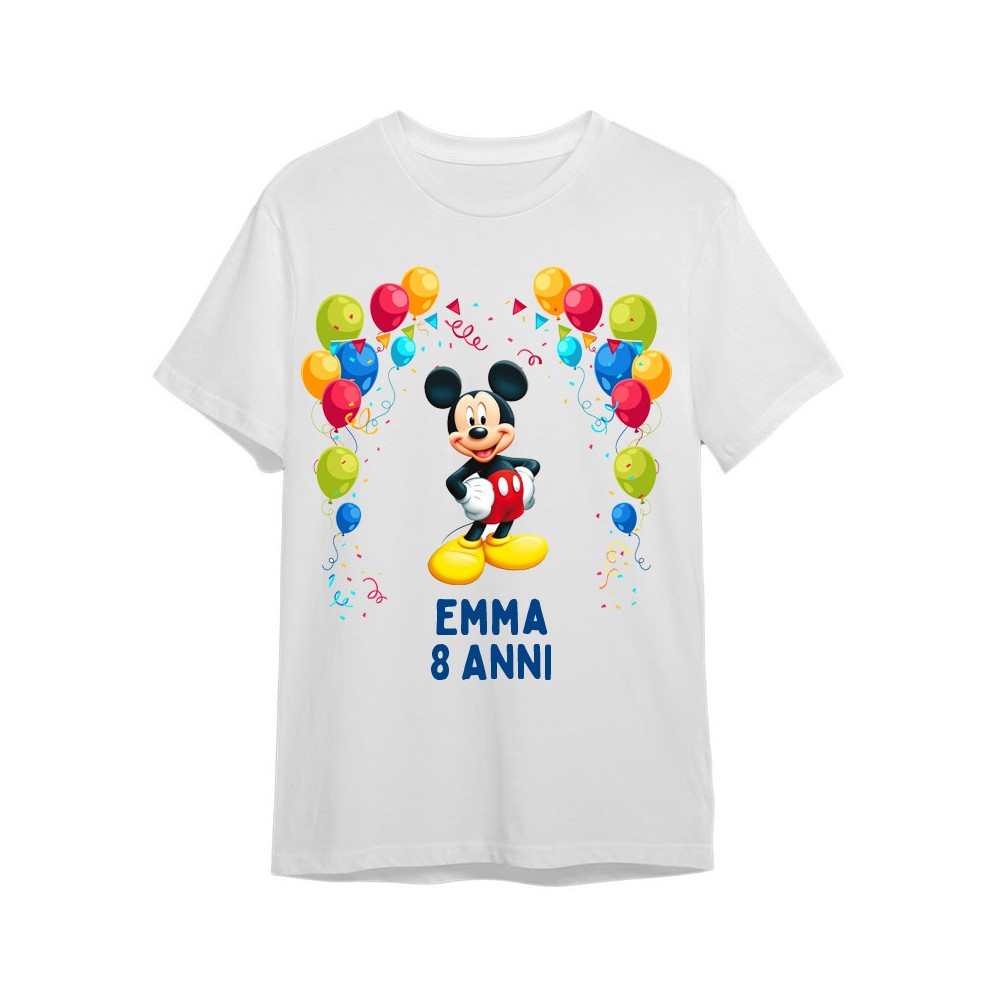 Maglietta personalizzata per festa compleanno Topolino