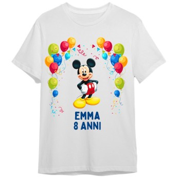 Maglietta personalizzata per festa compleanno Topolino