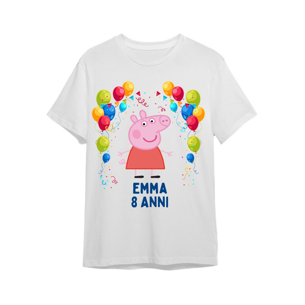 Maglietta personalizzata per festa compleanno Peppa Pig
