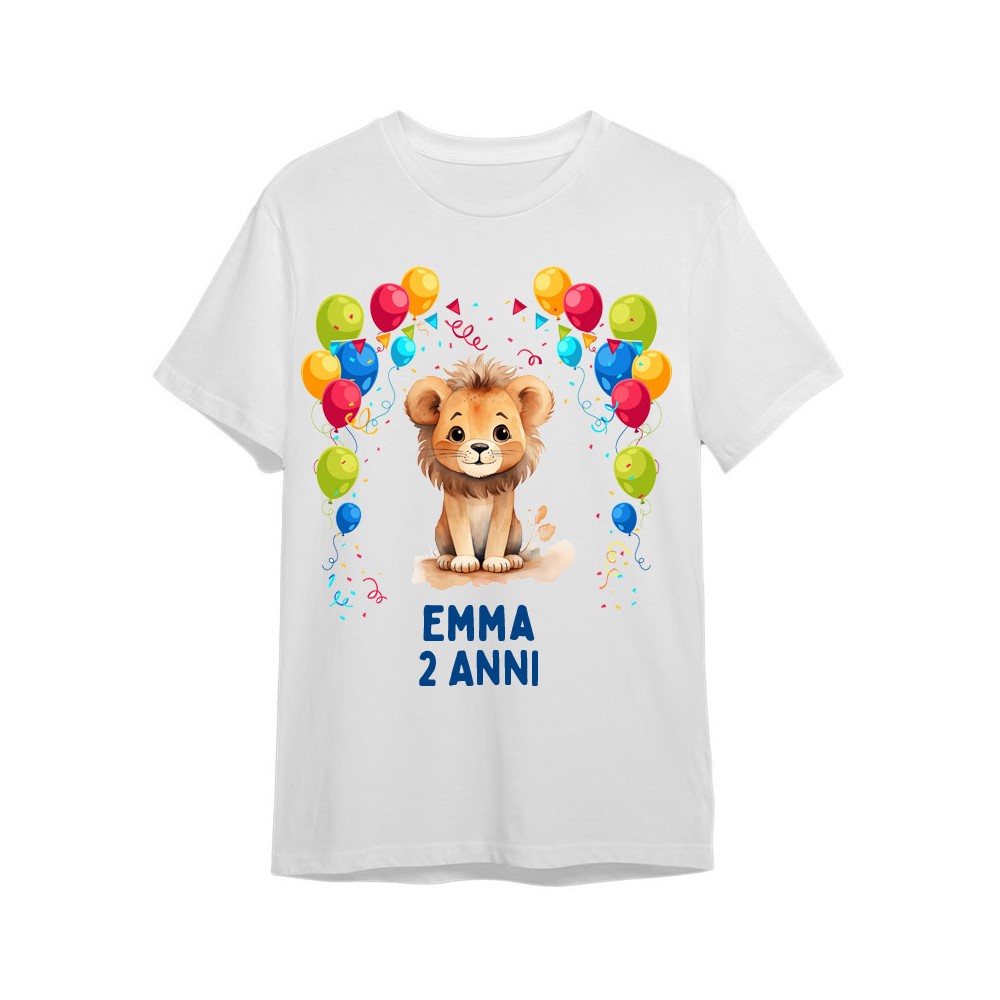 Maglietta personalizzata per festa compleanno Leone