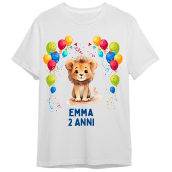 Maglietta personalizzata per festa compleanno Leone