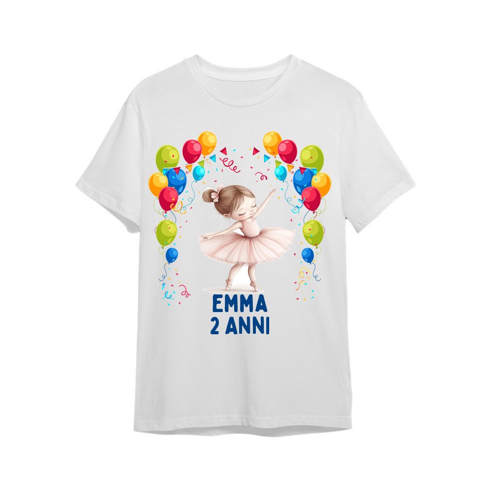 Maglietta personalizzata per festa compleanno Ballerina