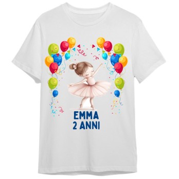 Maglietta personalizzata per festa compleanno Ballerina