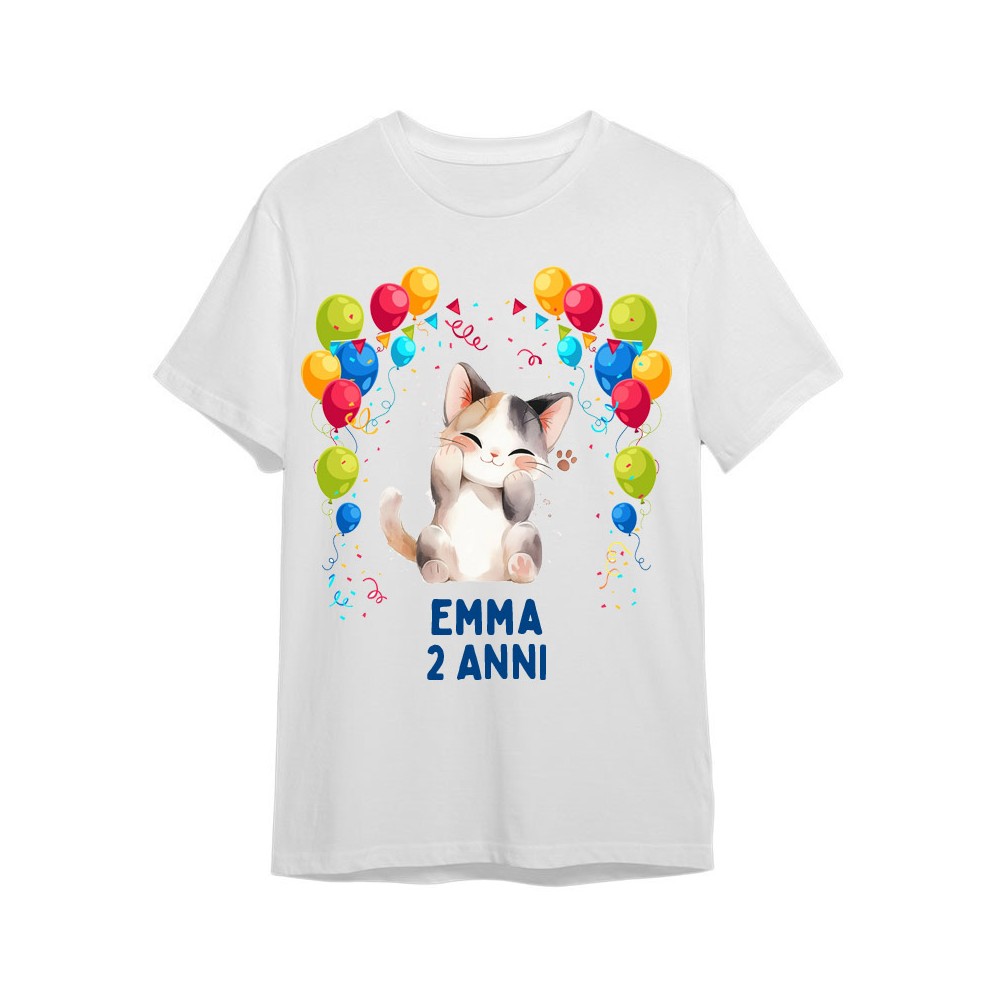 Maglietta personalizzata per festa compleanno Gatto