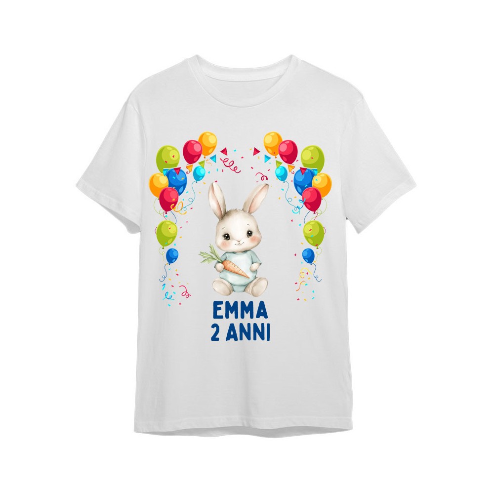 Maglietta personalizzata per festa compleanno Coniglio