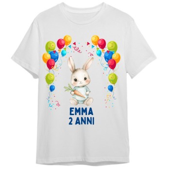 Maglietta personalizzata per festa compleanno Coniglio