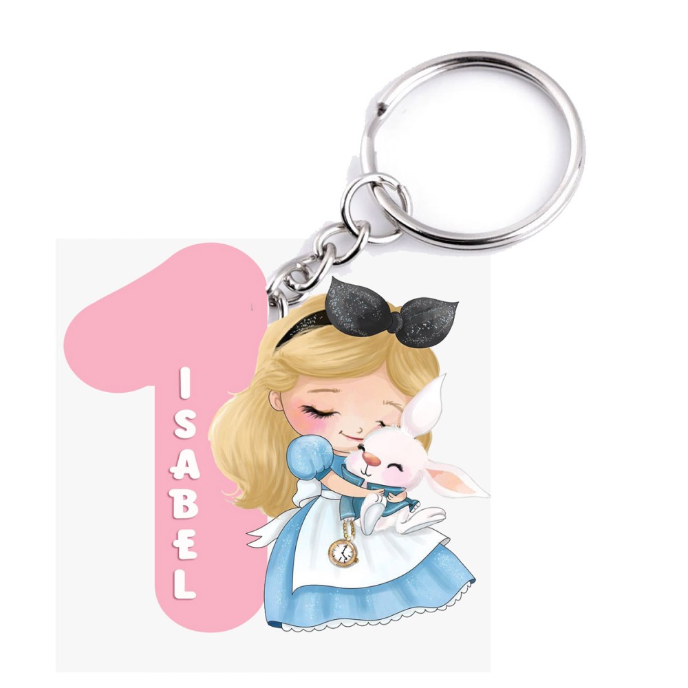 Portachiavi in Plexiglass Baby Alice personalizzabile - 10 pz
