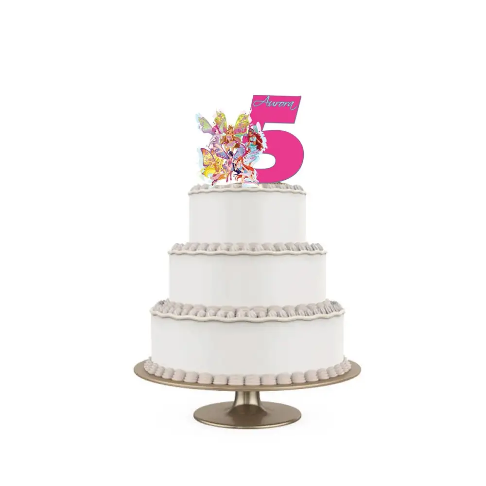 Topper Torta polistirolo Winx Sagomato Personalizzabile 15 cm