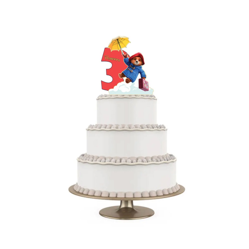 Topper Torta polistirolo Paddington Sagomato Personalizzabile 15 cm