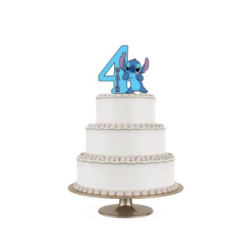 Topper Torta polistirolo Stitch Sagomato Personalizzabile 15 cm