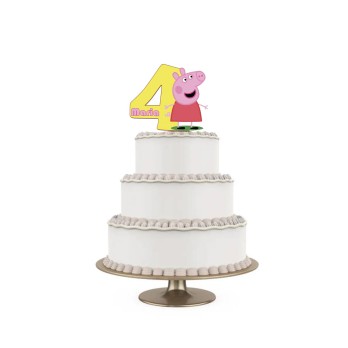Topper Torta polistirolo Peppa Pig Sagomato Personalizzabile 15 cm