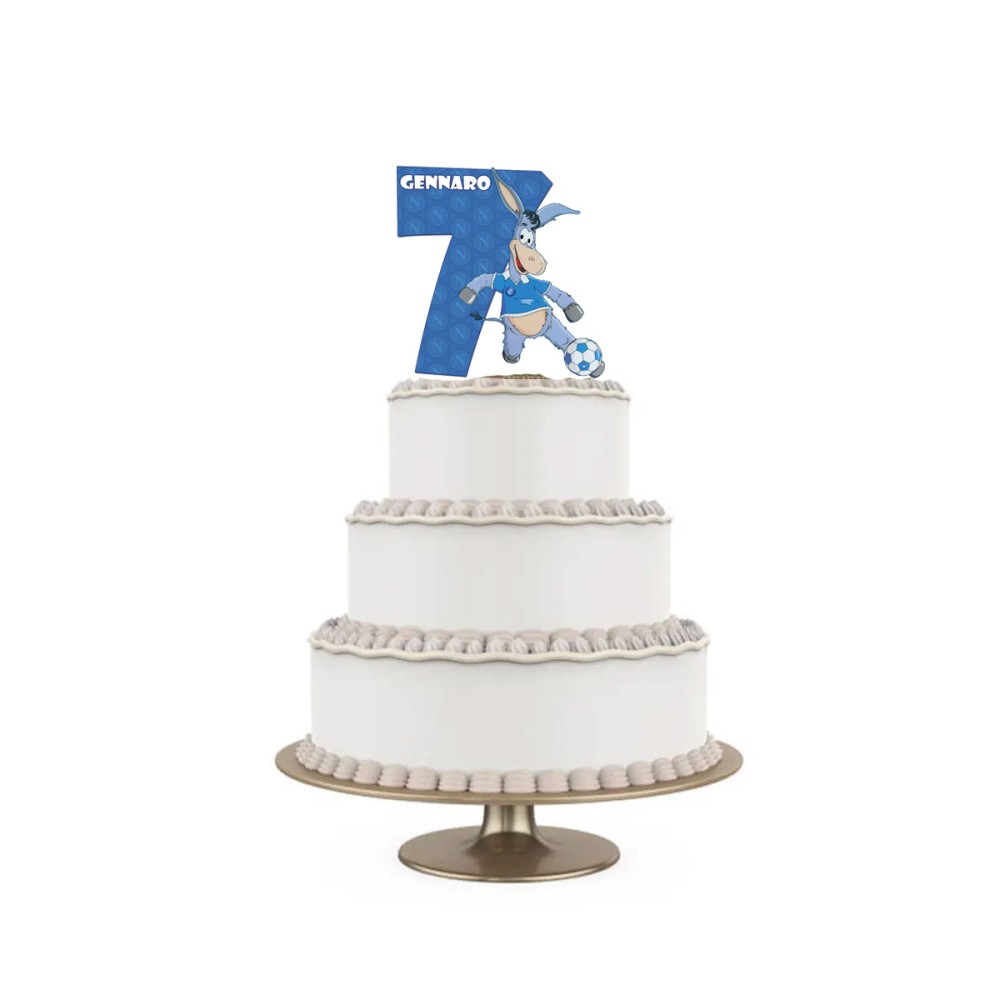 Topper Torta polistirolo Napoli calcio Sagomato Personalizzabile 15 cm