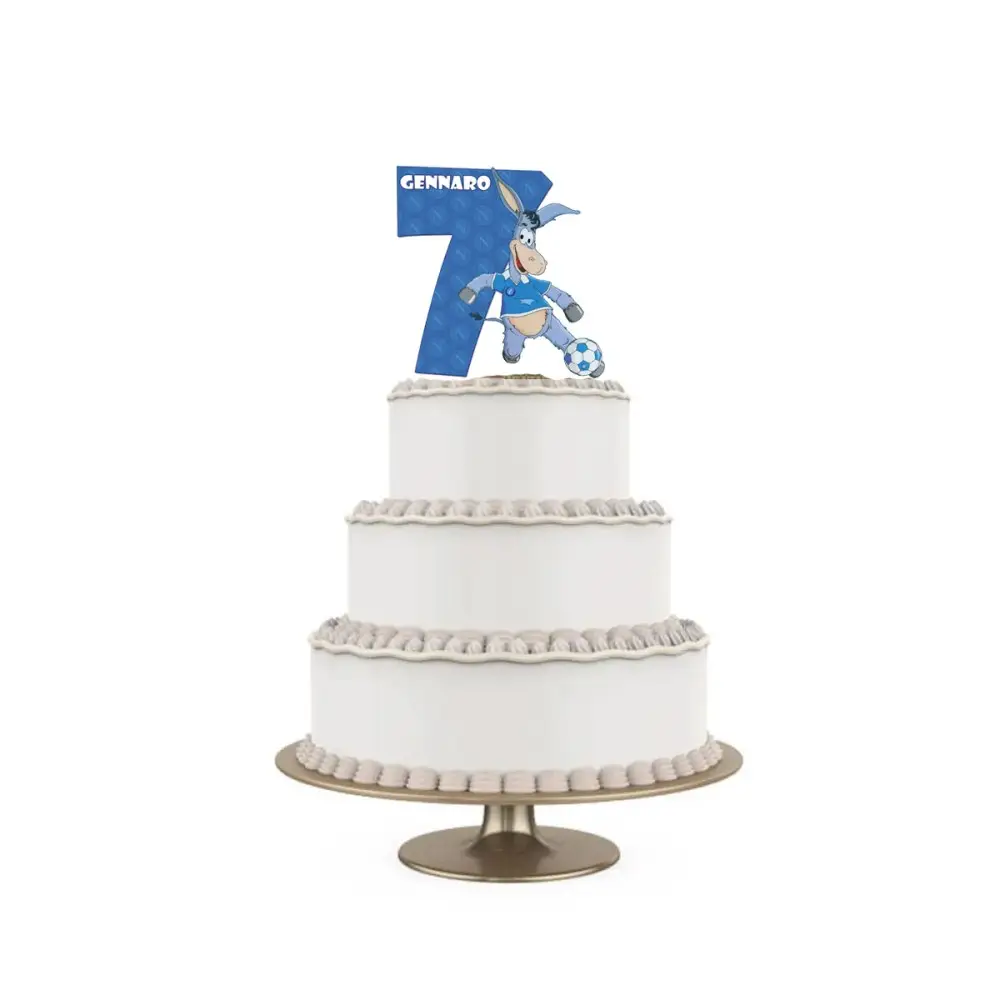 Topper Torta polistirolo Napoli calcio Sagomato Personalizzabile 15 cm