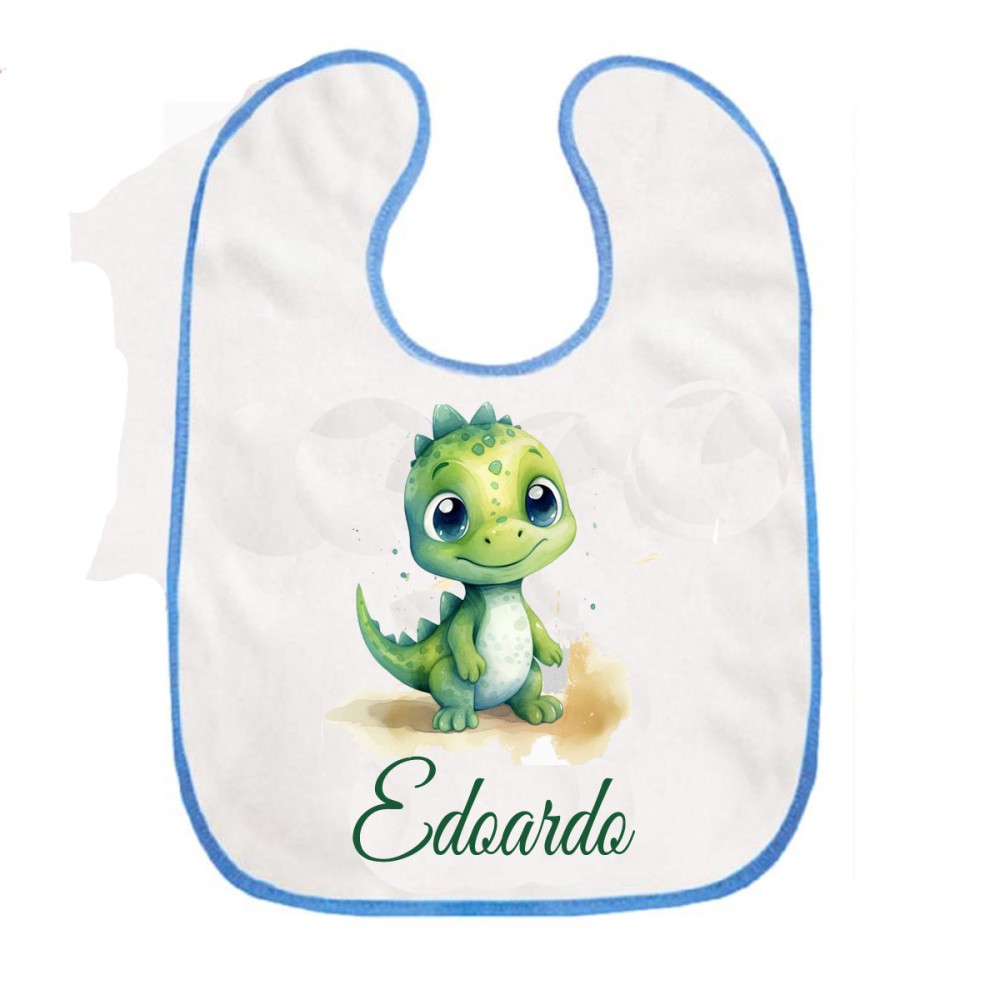 Bavetta con velcro a strappo Dinosauro Personalizzata
