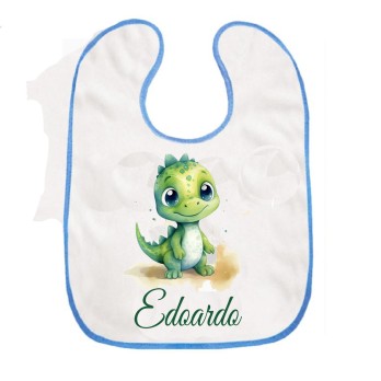 Bavetta con velcro a strappo Dinosauro Personalizzata