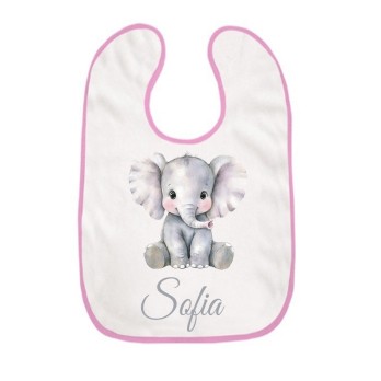 Bavetta con velcro a strappo Elefante Personalizzata