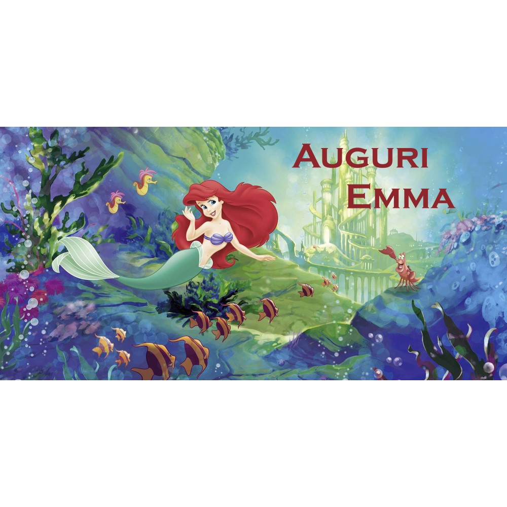 Striscione Banner Sirenetta Ariel personalizzabile