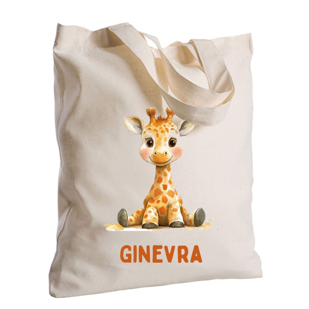 Borsa Shopper Giraffa in Tessuto Personalizzabile 2 pz