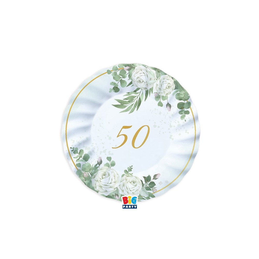 Kit per 12 persone 50 anni nozze d'oro eucalipto