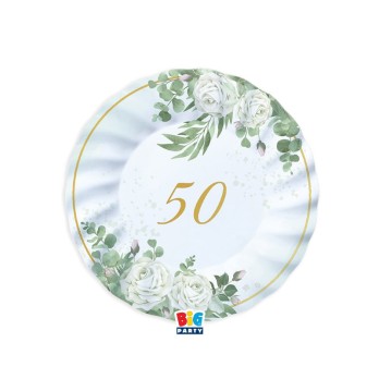 Kit per 12 persone 50 anni nozze d'oro eucalipto