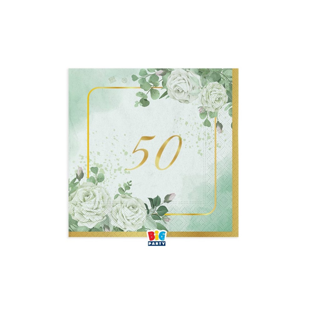 Kit per 12 persone 50 anni nozze d'oro eucalipto
