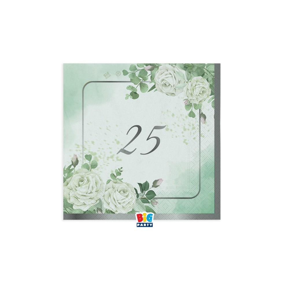Kit per 12 persone 25 anni nozze d'oro eucalipto